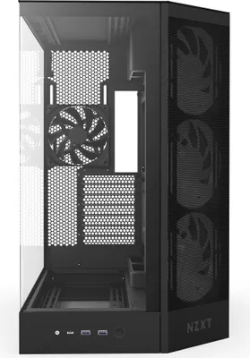 Image de NZXT H9 Flow RGB (2025) All Black Midi Tower ATX Gaming Gehäuse schwarz mit Glasfenster