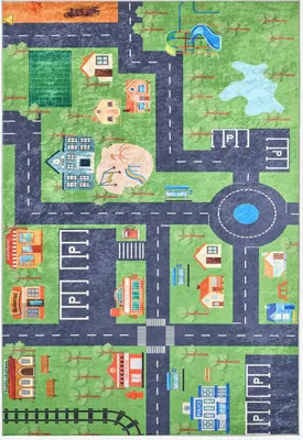 Produktbild von sweeek - Kinderteppich mit Straßen-Druck für den Innenbereich