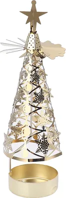 Produktbild von Drehbarer Kerzenständer, rotierendes Set, Gold Schneeflocke, für romantische Hochzeit, Weihnachten, Party, Zuhause
