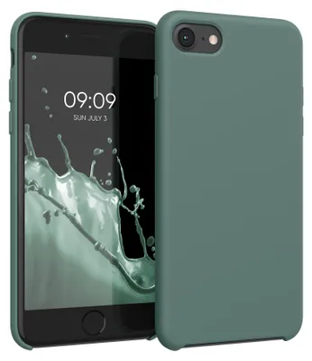 Produktbild von kwmobile Handyhülle für Apple iPhone SE (2022 / 2020) / iPhone 8 / 7 Hülle - Case Silikon - Kabelloses Laden - Schutzhülle Cover in Tannengrün