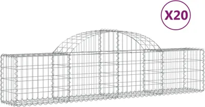 Produktbild von vidaXL Gabionen mit Hochbogen 20 Stk. 200x30x40/60 cm Verzinktes Eisen