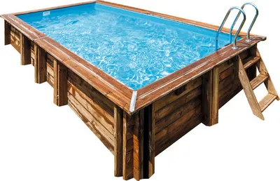 Produktbild von Aufstellpool Holzpool-Set Gre rechteckig 618x320x130 cm inkl. Sandfilteranlage, Skimmer, Leiter, Filtersand & Bodenschutzvlies Holz