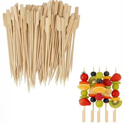 500 Bambus-Paddelspieße 18 cm, flach, für BBQ & Kebab