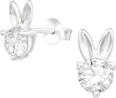 Produktbild von Ohrringe Ohrstecker 925 Sterling Silber Hase mit Zirkonia