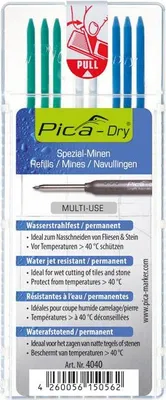 Obrázek produktu pro Pica 4041 Pica Dry Wasserstrahl 4041 Ersatzminen für Tieflochmarker-Bleistift blau 2,8 mm, 10 St.