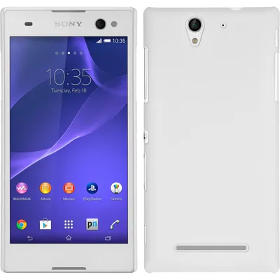 Produktbild von PhoneNatic Case kompatibel mit Sony Xperia C3 - Hülle weiß gummiert Hard-case Cover