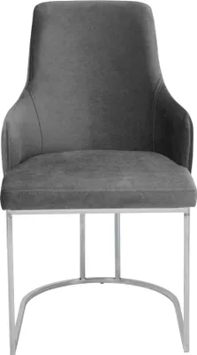 Produktbild von Grauer Polster Metallstuhl Luxuruiöse Esszimmer Sitzstühle Küchen Möbel