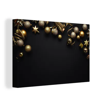 Obrázek produktu pro OneMillionCanvasses® Malba na plátně Nástěnná malba na plátně - Vánoce - Dekorace - Zlaté - 150x100cm