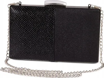 Immagine prodotto di Pochette, scatola, sera, formale, nera, con catena
