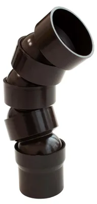 Produktbild von INEFA Flexibler Regenrohrbogen, PVC DN50 / 50mm 67-90 Grad, 4 Bogenstücke Dunkelbraun Dachrinnenzubehör, einfache Steckmontage,  Germany
