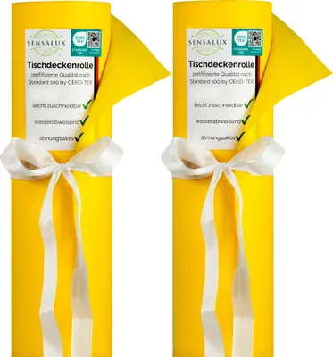 Produktbild von Sensalux Tischdeckenrollen-Set, 2 Stück, 1,1m x 25m Gelb