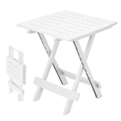 Produktbild von Kunststoff Klapptisch ADIGE 45 x 43 cm - weiß - Garten Beistelltisch klappbar