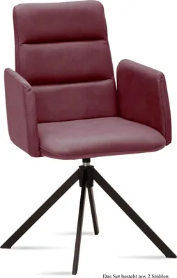 Produktbild von Armlehnstuhl drehbar (2er-Set) Deidre 52x92x60 Schwarz/Marsala