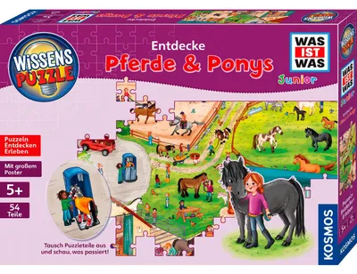 Produktbild von Wissenspuzzle WAS IST WAS Junior: Entdecke den Ponyhof (54 Teile)