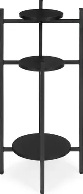 Produktbild von Blumenständer mit 3 Ablagen, 80 cm, Metall Schwarz