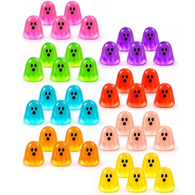 Produktbild von 40er Set Halloween-Geister-Deko, leuchtende Mini-Geister in 8 Farben, Halloween-Figuren für Tischdeko, DIY-Miniatur, Aquarium und Gruselgarten