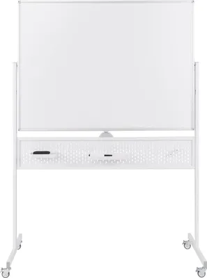 Zdjęcie produktu dla Mobilna dwustronna tablica suchościeralna 120x90 cm ze stojakiem i kółkami