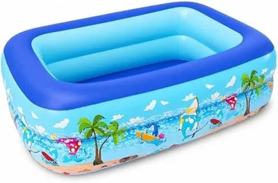 Produktbild von Planschbecken für Kinder,Kinderpool,Planschbecken Eckig,Planschbecken Deep Dive 105 x 75 x 30 cm,Pool für Sommer Strand Garten Wasserspaß