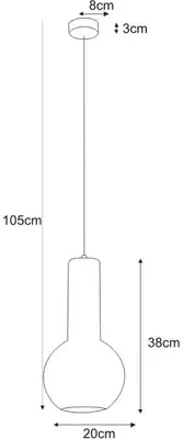 Zdjęcie produktu dla Lampa wisząca ARVI biało-złota 1xE27x60W metal wym:105x20x20cm IP20 Kaja
