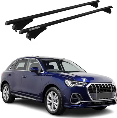 Produktbild von Menabo Dachträger Grundtäger für Audi Q3 mk2 2018-2025 75kg Alu Schwarz 2 tlg