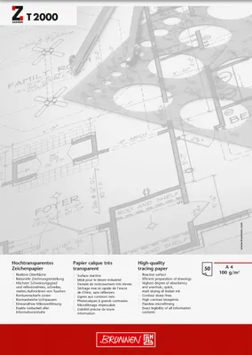 Produktbild von BRUNNEN Entwurfblock A4 100g T2000 50 Blatt 1047464