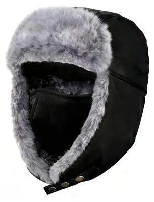 Produktbild von Russische Fellmütze Ohrenklappen Winter - Pelzoptik - Russisches Modell - Für Herren
