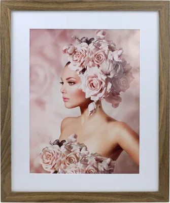 Produktbild von Bilderrahmen Holz Rahmen Plexi Acryl Collage Wanddeko Poster quadratisch S215 - Farbe: Eiche | Format: 40x50