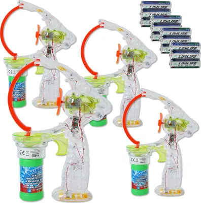 Produktbild von 4 Stk. XXL Seifenblasenpistole Bubble Gun Seifenblasenmaschine Pistole Kinder