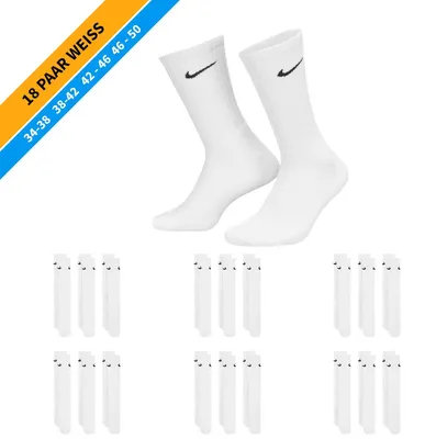 Produktbild von NIKE Socken - Farbe: 18 Paar Weiß Tennis Socken - Größe: 38-42