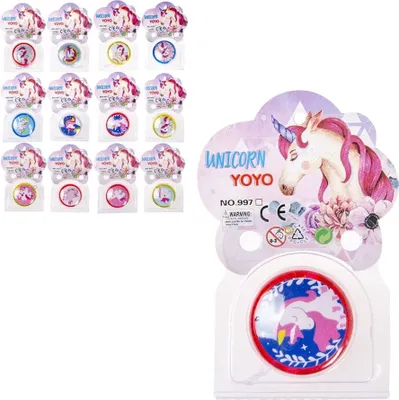 Produktbild von LG Einhorn-Jojo, ca. 5,5 cm Durchmesser, in verschiedenen bunten Farben, als Mitgebsel