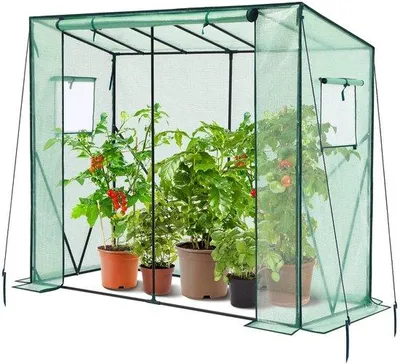 Produktbild von Famanu Tomatenhaus mit PE-Abdeckung und Fenster - 200 x 77 x 170 cm