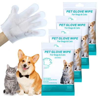 Produktbild von DRADERCH 24 Stück Hypoallergene Handschuhtücher für Hunde & Katzen
