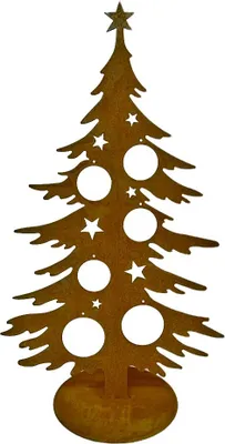 Produktbild von Edelrost deko Weihnachtsbaum 3D massiver Bodenplatte Handmade Qualität Germany Höhe 70 cm Weihnachtsbaum Metall, Rost Tannenbaum, Weihnachtsdeko rostoptik, Metall Weihnachtsbaum groß