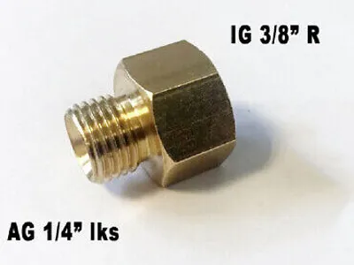Obrázok produktu pre Prechodová spojka IG 3/8" R x AG 1/4" lks Redukčný plynový adaptér mosadz