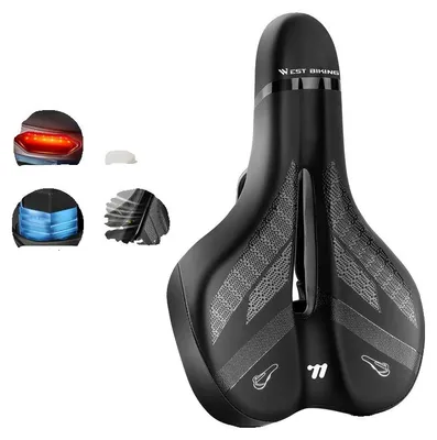 Obrázek produktu pro Sedlo na kolo, ergonomický design, dobíjecí LED zadní světlo, zadní světlo na sedlo