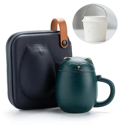 Immagine prodotto di Tazza per tè con infusore e coperchio, in Vetroceramica, 350 ml, verde