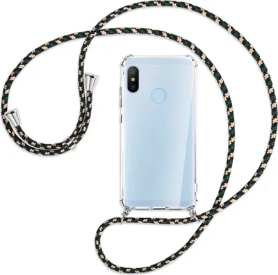Produktbild von Handykette Backcover-Schutzhülle mit Band (Metall silberfarben) für Xiaomi Mi A2 Lite - camouflage