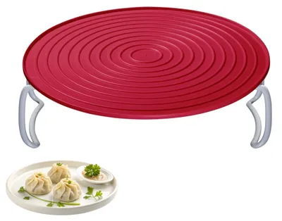 Produktbild von Westmark Teller-Etagère, Zusammenfaltbar, Mikrowellengeeignet, Kunststoff, Rot/W