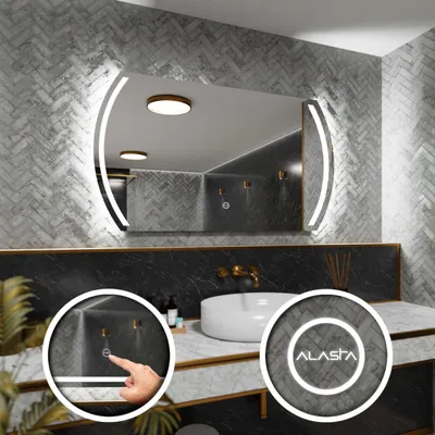 Obrázok produktu pre Kúpeľňové zrkadlo s LED osvetlením a dotykovým spínačom - Káhira - 100 cm, 80 cm