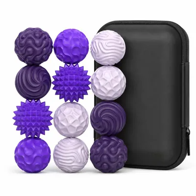 Produktbild von 12 magnetische Sensorikbälle, 3,36 cm, 6 Taststrukturen, pflegeleichte Silikonoberfläche, Fidget-Spielzeug für Kinder und Erwachsene