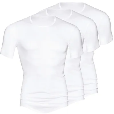 Produktbild von Mey 3er Pack Noblesse Unterhemd / Shirt Kurzarm Ohne auftragende Nähte, Abgerundetem Saum auf der Vorder- und Rückseite, Feinripp