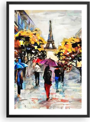 Produktbild von Gerahmtes Poster - Schwarzer Rahmen - Paris Stadt Zuhause - 50x70 cm - Wand Bild - Wanddeko - Wandbilder - Kunstposter - Wandposter - Bilderrahmen - Bilder - Kunstdruck - Wandbild - P2BPA50x70-3941