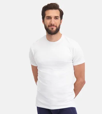 Image de Bamboo Basics t-shirt col rond lot de 2 knitted r-neck t-shirt optical white hommes