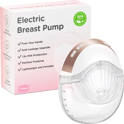 Obrázek produktu pro Přenosná elektrická odsávačka mateřského mléka, hands-free provoz, bezbolestné čerpání, 1 PC
