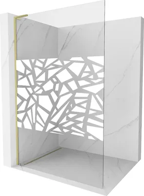 Immagine prodotto di Mexen Kioto L parete doccia Walk-in 70 x 200 cm, motivo bianco, oro spazzolato - 800-070-103-55-85