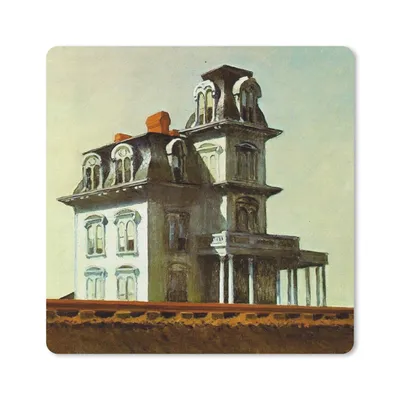 Produktbild von MuchoWow® Mauspad Mousepad Haus an der Eisenbahn - Edward Hopper 30x30 cm - Mousepads - Maus Mat - Pad - Mausunterlage - Gaming