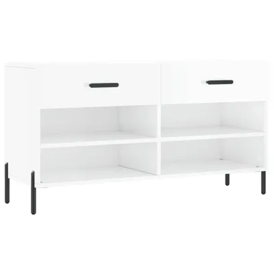 Produktbild von vidaXL Schuhbank Hochglanz-Weiß 102x35x55 cm Holzwerkstoff
