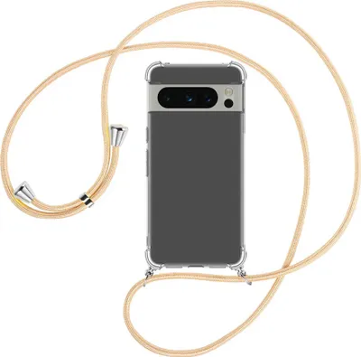 Produktbild von Handykette Backcover-Schutzhülle mit Band (Metall silberfarben) für Google Pixel 8 Pro (6.7'') - Goldkordel