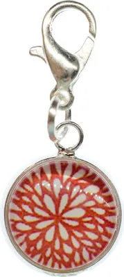 Produktbild von Rotes Blumenmuster Charm Anhänger Bettelarmband Miniblings Pflanze herbstlich