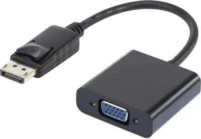 Produktbild von Renkforce RF-4212174 DisplayPort / VGA Adapter [1x DisplayPort Stecker - 1x VGA-Buchse] Schwarz vergoldete Steckkontakt